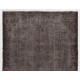 Gray Over-Dyed Rug for Modern Interiors. Mid-Century Vintage Turkish Carpet. 6 x 9.4 Ft (182 x 286 cm)