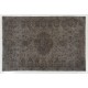 Gray Over-Dyed Rug for Modern Interiors. Mid-Century Vintage Turkish Carpet. 6 x 9.2 Ft (185 x 278 cm)