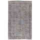 Gray Over-Dyed Rug for Modern Interiors. Mid-Century Vintage Turkish Carpet. 6 x 10 Ft (185 x 305 cm)