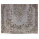 Gray Over-Dyed Rug for Modern Interiors. Mid-Century Vintage Turkish Carpet. 6 x 10 Ft (185 x 306 cm)