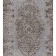 Gray Over-Dyed Rug for Modern Interiors. Mid-Century Vintage Turkish Carpet. 6 x 10 Ft (185 x 306 cm)