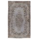 Gray Over-Dyed Rug for Modern Interiors. Mid-Century Vintage Turkish Carpet. 6 x 10 Ft (185 x 306 cm)