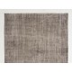 Gray Over-Dyed Rug for Modern Interiors. Handmade Vintage Turkish Carpet. 6.3 x 10 Ft (189 x 303 cm)