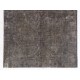 Gray Over-Dyed Rug for Modern Interiors. Handmade Vintage Turkish Carpet. 6.3 x 9.8 Ft (190 x 298 cm)