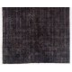 Charcoal Gray Over-Dyed Rug for Modern Interiors. Handmade Vintage Turkish Carpet. 6.5 x 10.6 Ft (196 x 322 cm)