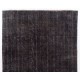 Charcoal Gray Over-Dyed Rug for Modern Interiors. Handmade Vintage Turkish Carpet. 6.5 x 10.6 Ft (196 x 322 cm)