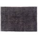 Gray Over-Dyed Rug for Contemporary Interiors. Hand-Knotted Vintage Turkish Carpet. 6.8 x 9.9 Ft (205 x 300 cm)