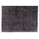 Gray Over-Dyed Rug for Contemporary Interiors. Hand-Knotted Vintage Turkish Carpet. 6.8 x 9.9 Ft (205 x 300 cm)