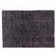 Gray Over-Dyed Rug for Contemporary Interiors. Hand-Knotted Vintage Turkish Carpet. 6.8 x 9.9 Ft (205 x 300 cm)