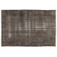 One-of-a-kind Gray Over-Dyed Rug for Modern Interiors. Handmade Vintage Turkish Carpet. 6.9 x 10 Ft (210 x 304 cm)