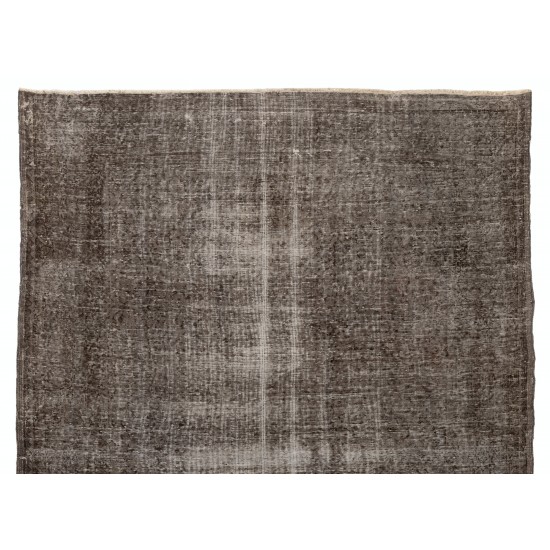 One-of-a-kind Gray Over-Dyed Rug for Modern Interiors. Handmade Vintage Turkish Carpet. 6.9 x 10 Ft (210 x 304 cm)