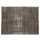 One-of-a-kind Gray Over-Dyed Rug for Modern Interiors. Handmade Vintage Turkish Carpet. 6.9 x 10 Ft (210 x 304 cm)