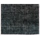 Unique Black Over-Dyed Vintage Handmade Turkish Area Rug for Contemporary Interiors. 7.2 x 11 Ft (218 x 335 cm)