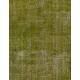 Green Overdyed Rug for Modern Home & Office. Hand-Knotted Vintage Turkish Carpet. 4.6 x 8.6 Ft (140 x 260 cm)