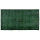 Green Overdyed Rug for Modern Home & Office. Hand-Knotted Vintage Turkish Carpet. 5.9 x 10.3 Ft (177 x 313 cm)