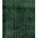 Green Overdyed Rug for Modern Home & Office. Hand-Knotted Vintage Turkish Carpet. 6 x 10.2 Ft (180 x 310 cm)