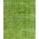 Green Overdyed Rug for Modern Home & Office. Hand-Knotted Vintage Turkish Carpet. 7.5 x 11 Ft (226 x 333 cm)