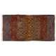 Double Sided Vintage Handmade Kilim from Turkey, Geometric Pattern Wool Rug. 3.6 x 7.3 Ft (108 x 220 cm)