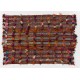 Handmade Vintage Turkish Village Kilim (Flat-weave) with Wool & Cotton Poms. 3.7 x 5.2 Ft (110 x 157 cm)