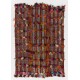 Handmade Vintage Turkish Village Kilim (Flat-weave) with Wool & Cotton Poms. 3.7 x 5.2 Ft (110 x 157 cm)
