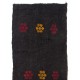 Handwoven Vintage Turkish Runner Kilim 'Flat-weave', Natural Black Goat Wool Kilim. 3.8 x 10.4 Ft (115 x 315 cm)
