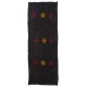 Handwoven Vintage Turkish Runner Kilim 'Flat-weave', Natural Black Goat Wool Kilim. 3.8 x 10.4 Ft (115 x 315 cm)