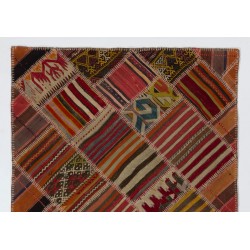 Contemporary Handmade Patchwork Kilim Rug, Flat-Weave Floor Covering. 4 x 6 Ft (122 x 180 cm)