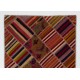Contemporary Handmade Patchwork Kilim Rug, Flat-Weave Floor Covering. 4.2 x 6.3 Ft (126 x 190 cm)