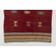 Handmade Turkish Wool Kilim Rug, Authentic Floor Covering. 4.2 x 5.5 Ft (127 x 167 cm)