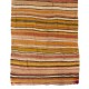 Handwoven Vintage Wool Kilim from Turkey. Striped Double Sided Hallway Runner. 4.3 x 10.4 Ft (130 x 315 cm)