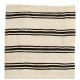 Adjustable' Banded Vintage Turkish Double Sided Wool Runner Kilim in Cream and Black Color. 4.4 x 13.8 Ft (133 x 420 cm)