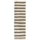 Adjustable' Banded Vintage Turkish Double Sided Wool Runner Kilim in Cream and Black Color. 4.4 x 13.8 Ft (133 x 420 cm)