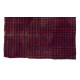 Authentic Handmade Chequered Design Vintage Turkish Kilim Rug in Blue and Red Color. 4.5 x 5 Ft (135 x 154 cm)