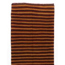 Authentic Handwoven Vintage Turkish Wool Runner Kilim for Hallway Decor. 4.9 x 13.8 Ft (148 x 420 cm)