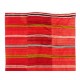 Vintage Handmade Turkish Kilim Rug with Stiped Design in Red color. 5 x 8.4 Ft (152 x 255 cm)
