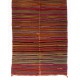 Handwoven Vintage Turkish Wool Runner Kilim for Hallway Decor. 5 x 12.9 Ft (152 x 393 cm)