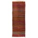 Handwoven Vintage Turkish Wool Runner Kilim for Hallway Decor. 5 x 12.9 Ft (152 x 393 cm)