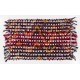 Striped Handmade Turkish Kilim Rug with Colorful Poms. Tribal Style Bed Cover & Wall Hanging. 5 x 7.5 Ft (153 x 228 cm)