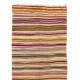 Multicolored Banded Handwoven Vintage Turkish Wool Runner Kilim for Hallway Decor. 5.3 x 13.7 Ft (160 x 417 cm)
