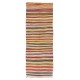 Multicolored Banded Handwoven Vintage Turkish Wool Runner Kilim for Hallway Decor. 5.3 x 13.7 Ft (160 x 417 cm)