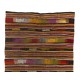 Colorful Handwoven Vintage Turkish Kilim Made of Wool, Flat-Weave Floor Covering. 5.5 x 9.2 Ft (165 x 280 cm)
