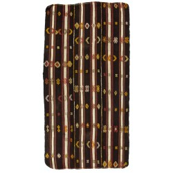 Nomadic Handwoven Turkish Kilim, Striped Vintage Rug. 5.5 x 10.3 Ft (167 x 311 cm)