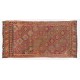 Handmade Turkish Jijim Kilim, Vintage Flat Weave Wool Rug with Interlocking Stars and Diamonds. 5.6 x 11 Ft (168 x 338 cm)