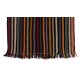 Colorful Vintage Handwoven Turkish Wool Kilim (Flat-weave) with Vertical Bands. 5.6 x 6.9 Ft (170 x 210 cm)