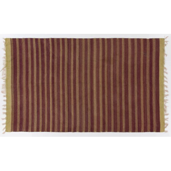 Striped Vintage Handmade Turkish Kilim "Flat-Weave". 100% Wool. 5.7 x 9.2 Ft (172 x 278 cm)