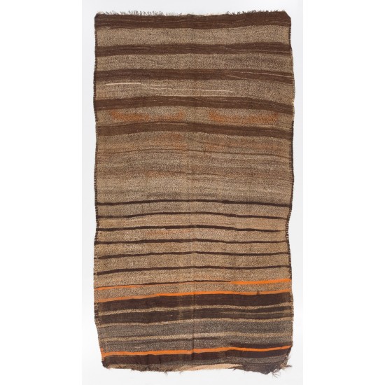 Multicolored Vintage Handmade Turkish Authentic Kilim "Flat-Weave". 100% Wool. 5.7 x 7.6 Ft (173 x 230 cm)