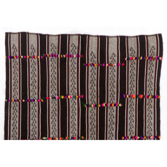 Multicolored Vintage Handmade Turkish Authentic Kilim "Flat-Weave". 100% Wool. 5.8 x 7.5 Ft (175 x 227 cm)