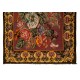 Bessarabian Vintage Hand-Woven Moldovian Wool Kilim, Unique Floral Pattern 50 years old Kilim Rug. 5.8 x 7.9 Ft (176 x 240 cm)