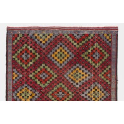 Nomadic Central Anatolian Jijim Kilim, Flat Weave Wool Rug. 5.8 x 11 Ft (176 x 335 cm)
