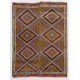 Multicolored Vintage Handmade Kilim from Turkey, Geometric Pattern Rug. 6 x 7.9 Ft (182 x 240 cm)